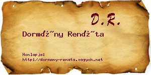 Dormány Renáta névjegykártya