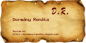 Dormány Renáta névjegykártya